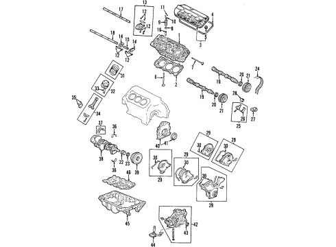 1999 Acura TL Engine Parts, Mounts, Cylinder Head & Valves, Camshaft & Timing, Oil Pan, Oil Pump, Crankshaft & Bearings, Pistons, Rings & Bearings, Variable Valve Timing Bearing A, Main (Upper) (Black) (Daido) Diagram for 13321-P8A-A01