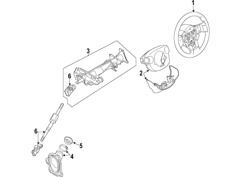 2021 Nissan Maxima Steering Column & Wheel, Steering Gear & Linkage COLMN-STRG TILT Diagram for 48810-3NT1D