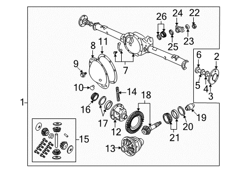 2007 Dodge Ram 1500 Axle Components - Rear Axle-Service Rear Diagram for 5072509AF