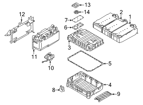 2016 BMW X5 Battery Holder, High-Voltage Battery, Bottom Diagram for 61257643220