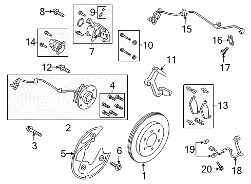 2019 Ford Expedition Parking Brake Brake Hose Bolt Diagram for -385116-S2