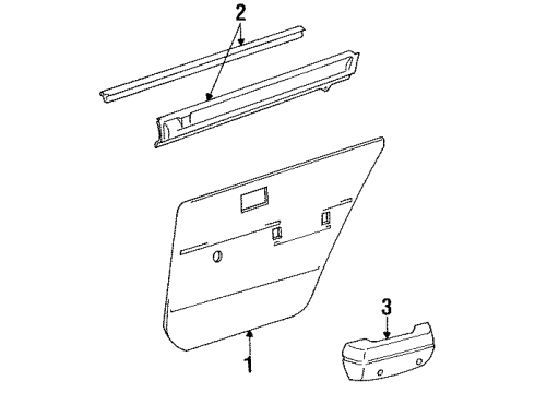 1993 Toyota Tercel Interior Trim - Rear Door Weatherstrip Assy, Rear Door Glass, Inner Diagram for 68173-16050