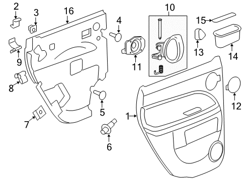 2007 Chevrolet HHR Interior Trim - Rear Door Switch Asm-Side Window (RH) Diagram for 10357162