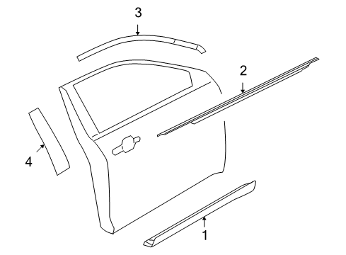 2015 Ford Special Service Police Sedan Exterior Trim - Front Door Belt Weatherstrip Diagram for AG1Z-5421453-A