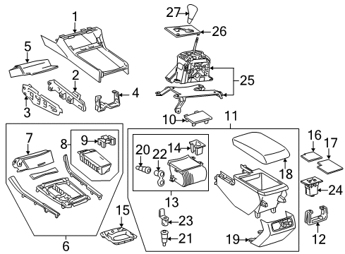 2011 Toyota Avalon Heated Seats Shift Knob Diagram for 33504-06020-C0