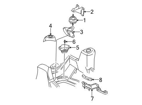 2009 Chevrolet Trailblazer Engine & Trans Mounting Bracket Asm-Engine Mount Diagram for 15062379