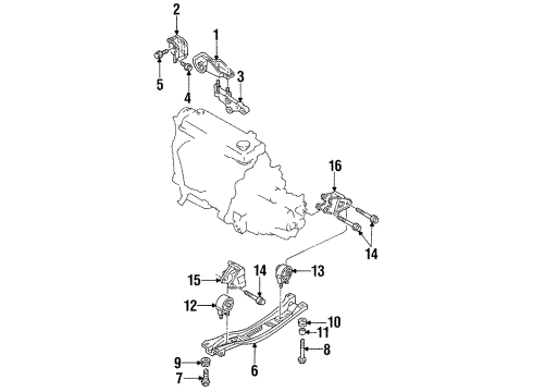 1996 Ford Aspire Engine Mounting Mount Bracket Diagram for F4BZ6028A