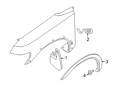 2008 Nissan Armada Exterior Trim - Fender Fender-Over, Front RH Diagram for 63810-ZQ00B