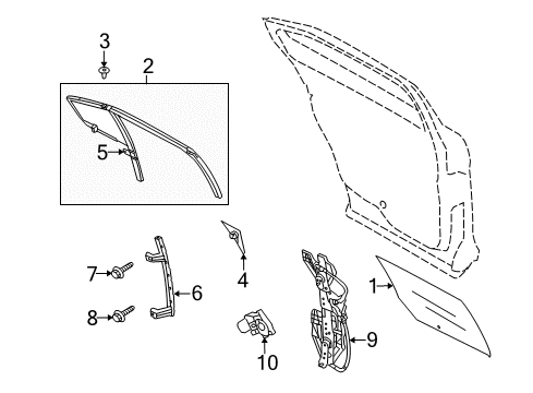 2014 Ford Special Service Police Sedan Rear Door Window Regulator Diagram for 8A5Z-5427008-B