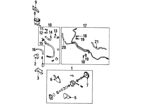 1996 Nissan 200SX P/S Pump & Hoses, Steering Gear & Linkage Hose & Tube Set-Power Steering Diagram for 49710-4B000