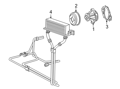 2005 Ford E-150 Club Wagon Water Pump, Trans Oil Cooler Transmission Cooler Diagram for 5C2Z-7A095-AA