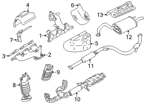 2003 Mitsubishi Galant Exhaust Manifold Shield-Exhaust Manifold Diagram for MR431122