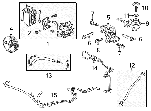 2012 Chevrolet Captiva Sport P/S Pump & Hoses, Steering Gear & Linkage Lower Reservoir Diagram for 20869429