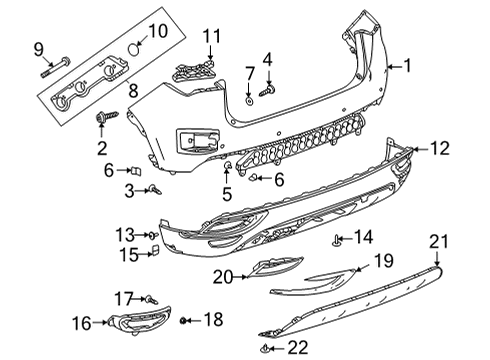 2021 Buick Envision Bumper & Components - Rear Bracket Diagram for 84960386