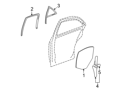 2002 Lincoln LS Rear Door Run Channel Diagram for 2W4Z-5425766-AA