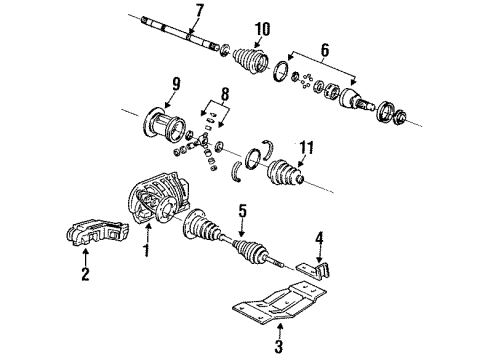 1992 GMC Yukon Carrier & Front Axles Shaft Kit, Front Wheel Drive Diagram for 26037359