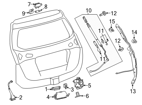 2013 Toyota RAV4 Lift Gate Hinge Bolt Diagram for 90080-10340