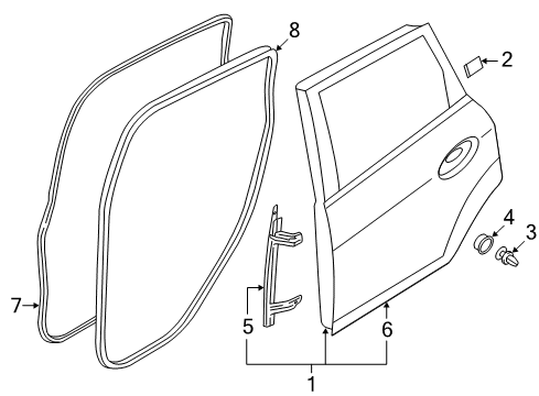 2018 Ford C-Max Rear Door Weatherstrip On Body Diagram for AM5Z-5825324-D