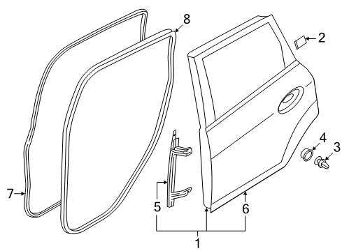 2018 Ford C-Max Rear Door Door Weatherstrip Diagram for AM5Z-58253A10-B