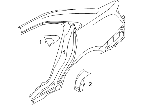 2013 Ford Taurus Exterior Trim - Quarter Panel Upper Molding Diagram for AG1Z-5428166-A