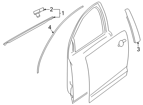 2015 Chevrolet Caprice Exterior Trim - Front Door Belt Molding Clip Diagram for 92257704