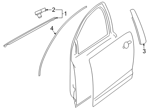 2015 Chevrolet Caprice Exterior Trim - Front Door Molding, Front Side Door Window Belt Outer Reveal Diagram for 92277513