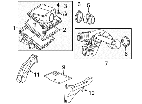 2005 GMC Sierra 1500 Powertrain Control Rear Duct Seal Diagram for 25750707