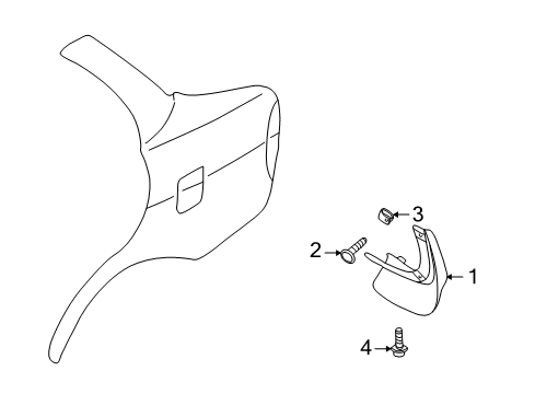 2001 Kia Rio Exterior Trim - Quarter Panel Nut-Clip Diagram for KB09251861