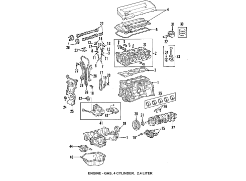 2004 Toyota Camry Engine Parts, Mounts, Cylinder Head & Valves, Camshaft & Timing, Oil Cooler, Oil Pan, Oil Pump, Balance Shafts, Crankshaft & Bearings, Pistons, Rings & Bearings Front Insulator Diagram for 12361-0H030