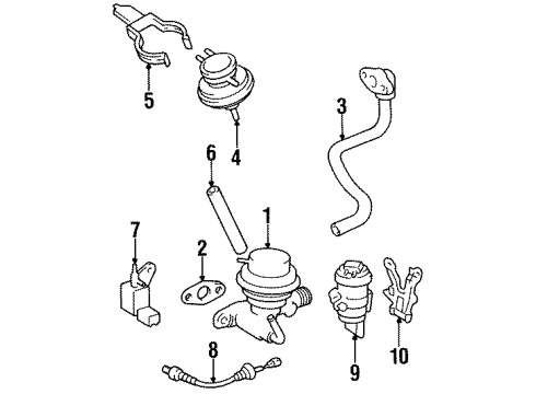 1998 Toyota Tercel Emission Components Oxygen Sensor Diagram for 89465-16110