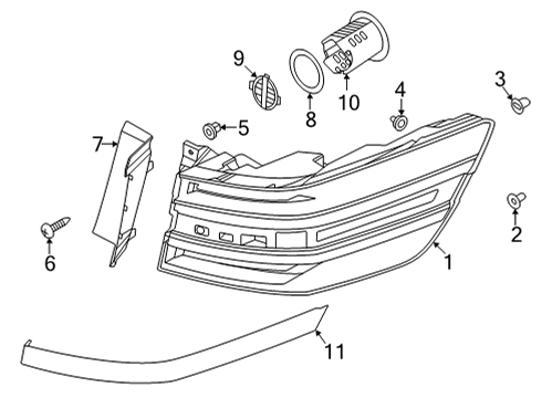 2022 Genesis GV70 Tail Lamps BRACKET-MOISTURE ABSORBENT Diagram for 924B2-CG000