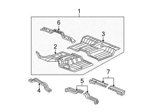 2009 Dodge Ram 1500 Cab - Floor Pan-Floor Diagram for 55372514AB