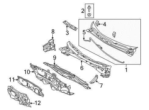 2014 Hyundai Accent Cowl Insulator-Dash Panel Diagram for 84124-1R060
