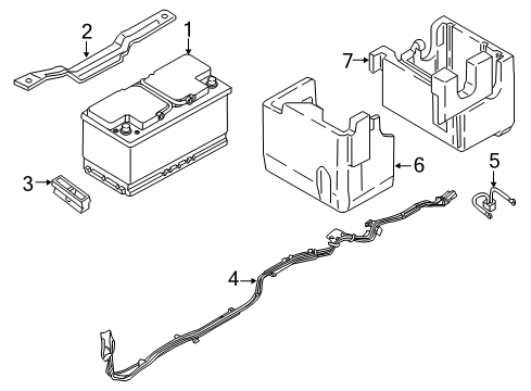 2021 BMW 530e Battery - Chassis Electrical Wiring Harness Separator, Battery Diagram for 61129366323