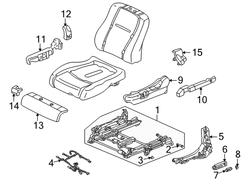 1998 Honda Accord Power Seats Boot, L. Reclining *NH264L* (TS Tech) (CLASSY GRAY) Diagram for 81538-S87-A51ZA