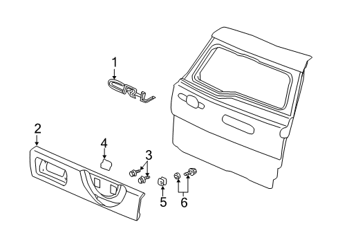 2004 Honda CR-V Exterior Trim - Back Door Nut, Garnish (6MM) Diagram for 90303-S9A-003
