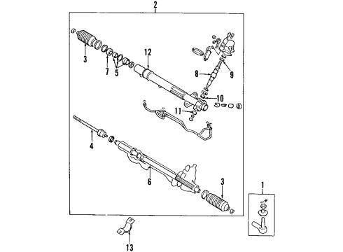 1998 Mitsubishi Galant P/S Pump & Hoses, Steering Gear & Linkage Seal Diagram for MR130945