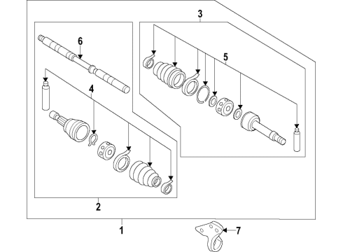 2016 Nissan Murano Front Axle Shafts & Joints, Drive Axles Shaft Assy-Front Drive, RH Diagram for 39100-5AF1A