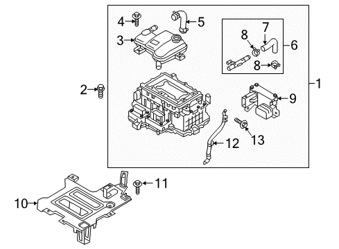 2018 Kia Niro Inverter Cooling Components Hose Assembly-Hpcu, Out Diagram for 36970-2B001