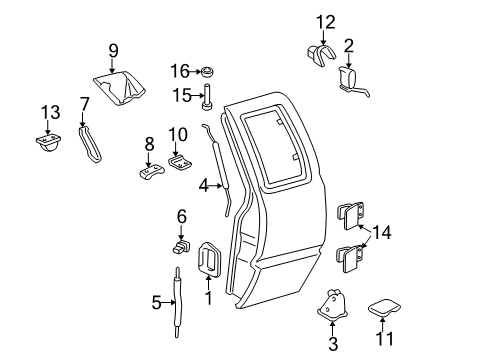 2000 Chevrolet S10 Cargo Door Lock Diagram for 15768951