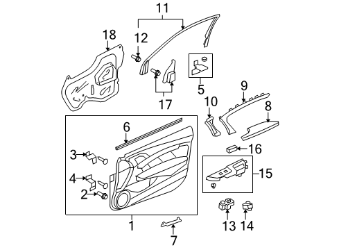 2012 Honda Accord Interior Trim - Door Weatherstrip, R. FR. Door (Inner) Diagram for 72335-TE0-A01