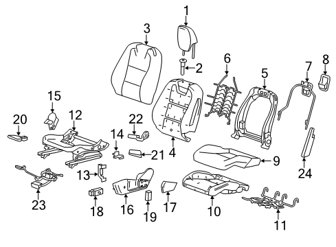 2015 Chevrolet Camaro Driver Seat Components Switch Asm-Front Seat Adjuster Diagram for 92225805