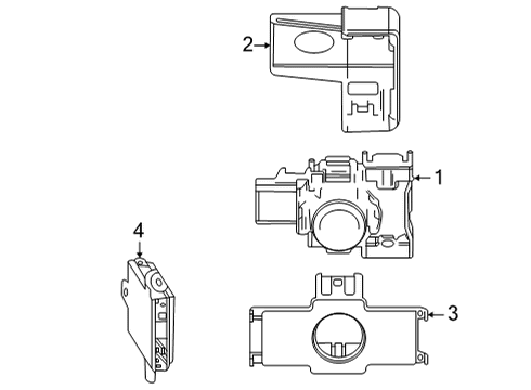 2018 Toyota Mirai Electrical Components - Rear Bumper RETAINER, Ultrasonic Diagram for 89348-78020