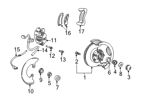 2005 Ford Explorer Sport Trac Front Brakes Caliper Piston Diagram for 3L2Z-2194-AA