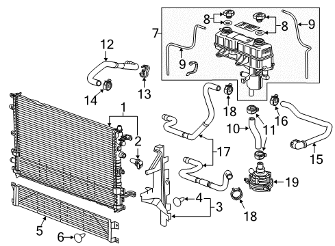 2015 Chevrolet Volt Powertrain Control Reservoir Hose Diagram for 20896061