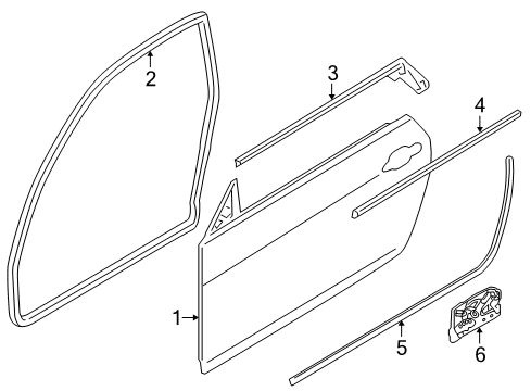 2011 BMW 1 Series M Door & Components Door Weatherstrip, Right Diagram for 51767054028