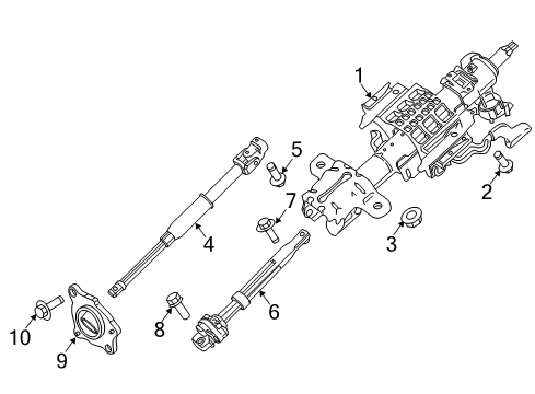 2012 Ford F-250 Super Duty Steering Column & Wheel, Steering Gear & Linkage Dust Shield Diagram for 7C3Z-3D677-A