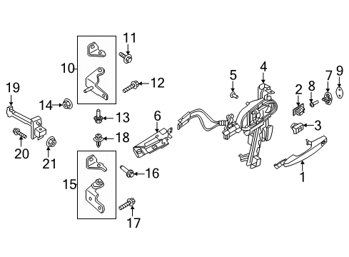 2022 Ford Escape Lock & Hardware Lock Assembly Screw Diagram for -W719529-S450