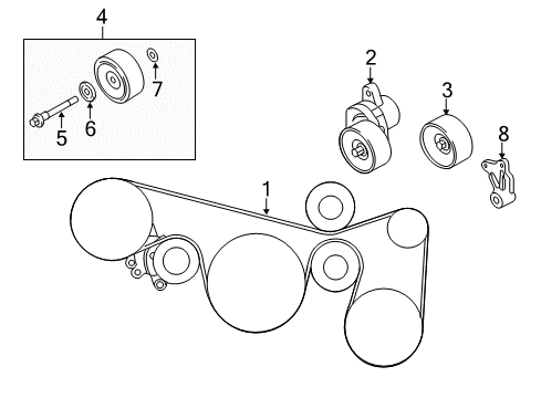 2013 Nissan Murano Belts & Pulleys Cover-Idler Pulley Diagram for 11930-ED310