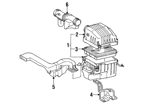 1995 Toyota Paseo Air Intake Inlet Sub-Assy, Cool Air Diagram for 17880-11100